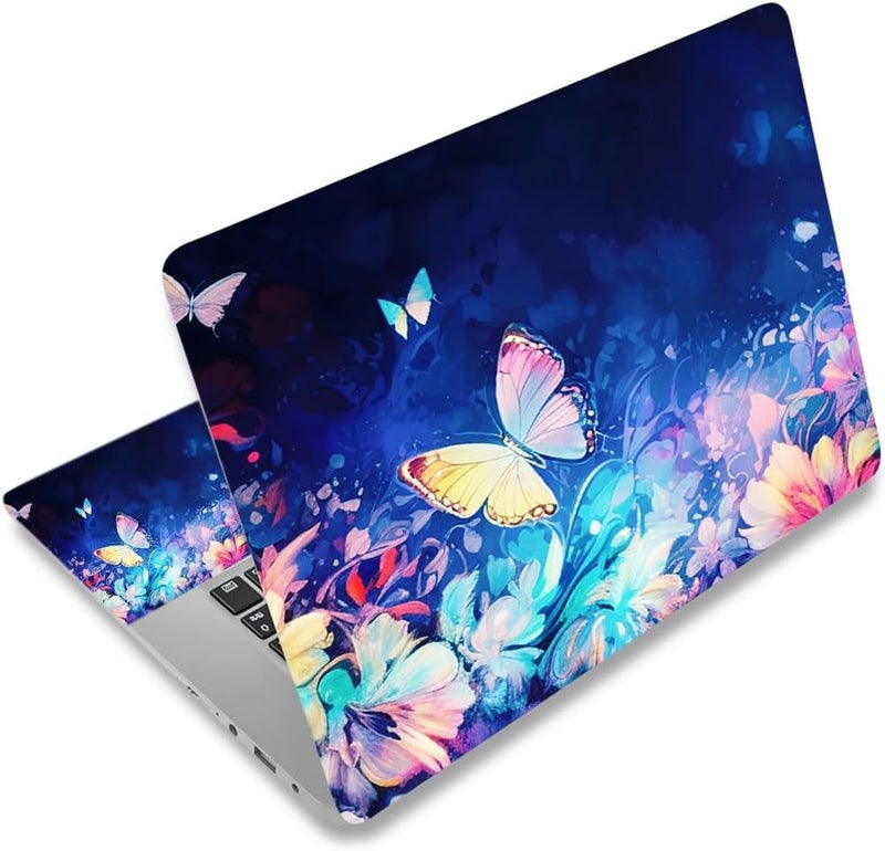 DINKY Laptop Skin Sticker Decal, 12" 13" 13.3" 14" 15" 15.4" 15.6 inch Laptop Universal Reusable Vinyl Skin Stickers Cover Art Decal Notebook PC Personalized Protector-Butterflies - Image 1